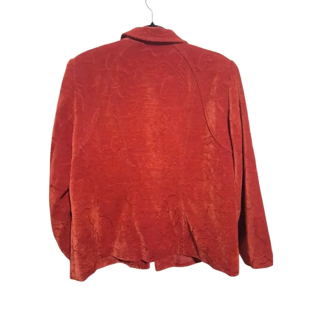 Vintage Conrad‎ C Classy Women's size 18 Velvet Burnout Sophisticated Zip Jacket